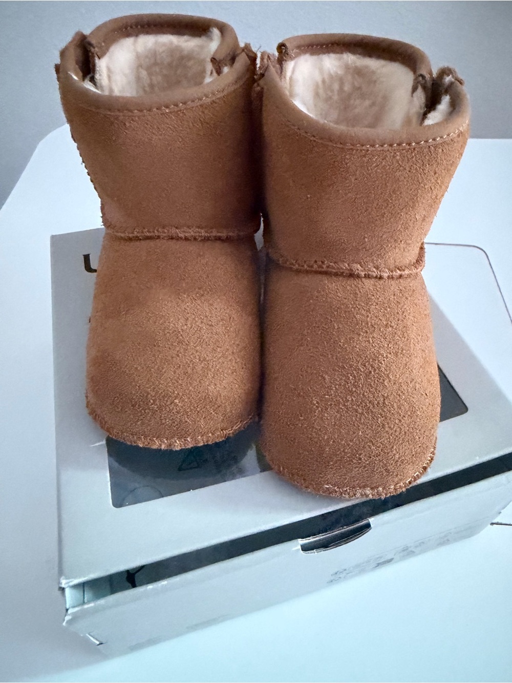 Brown Suede Baby UGG Boots with Faux Shearling Lining